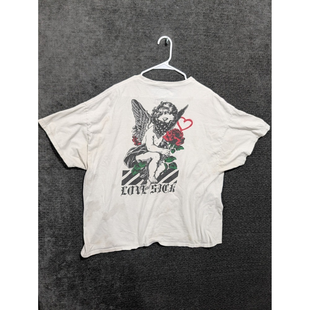 SCW Love Sick Cherub Angel Graphic Tee White XXXL Streetwear T-Shirt 1763